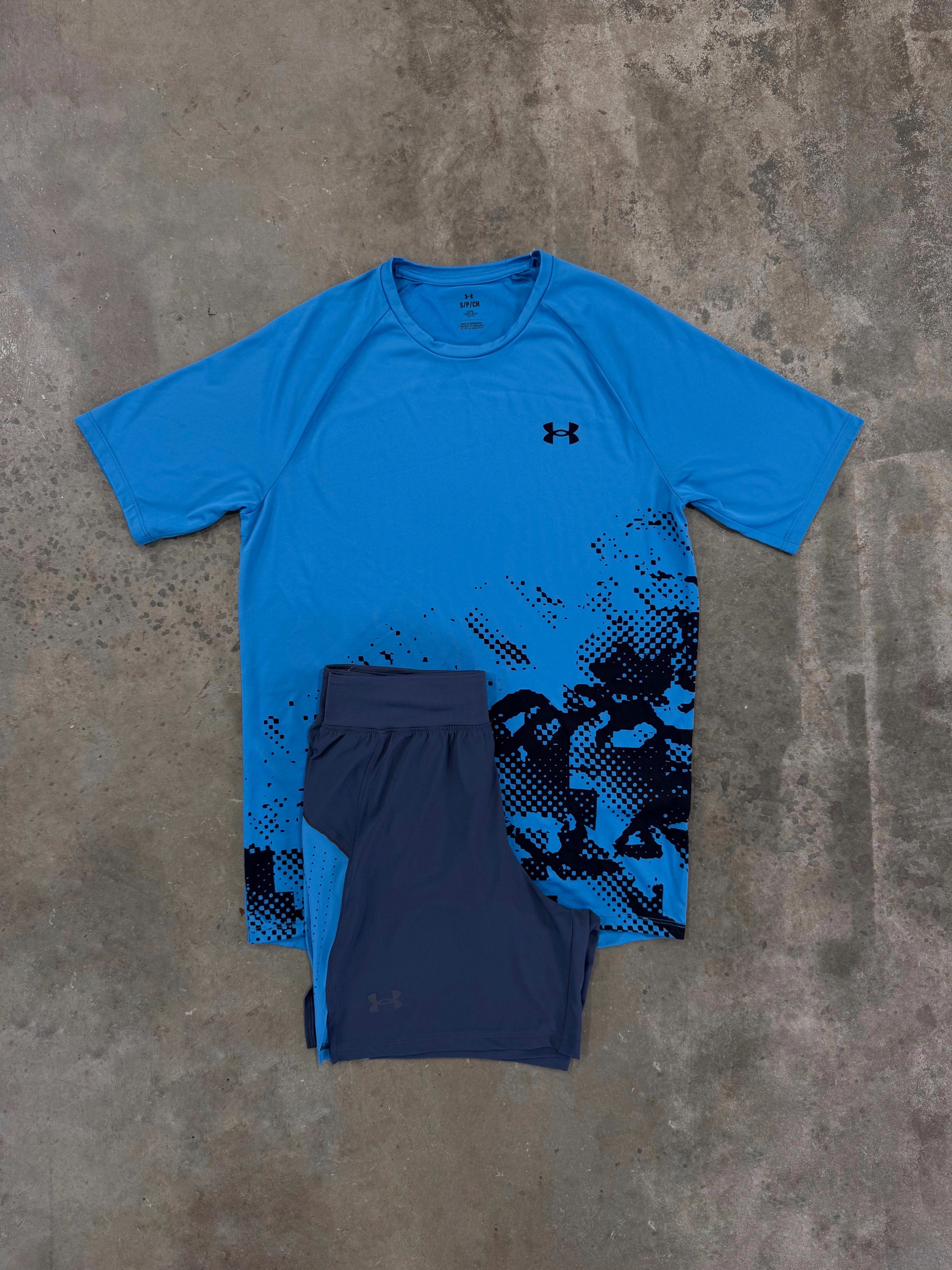 Under Armour Fade Ether Blue Set - T Shirt / Short