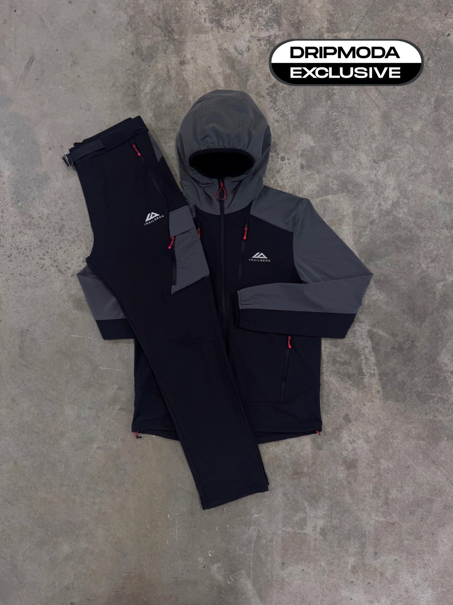 Trailberg Black / Grey Faltenjura Tracksuit - Jacket / Pant