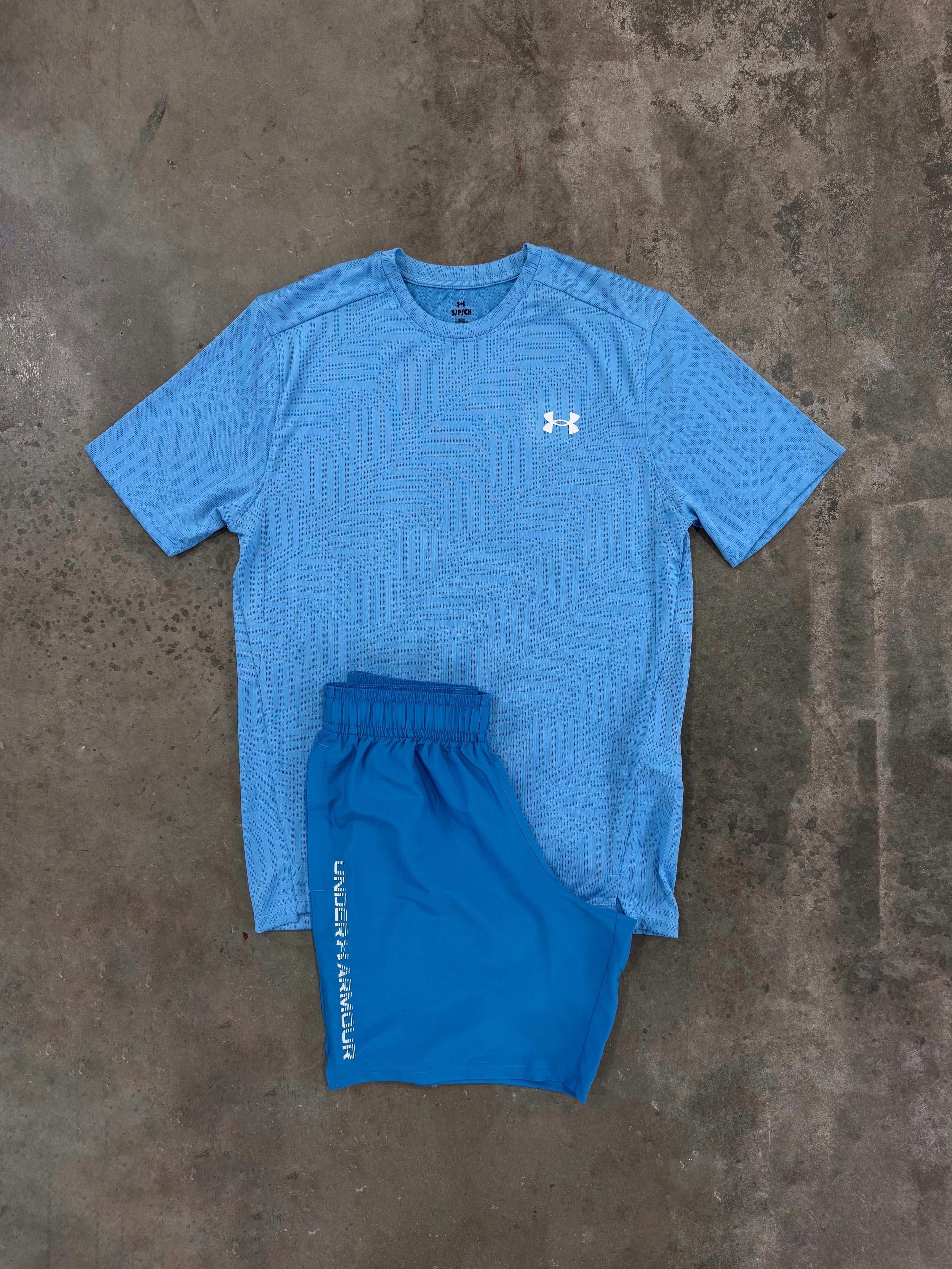 Under Armour Geotessa Ether Blue Set - T Shirt / Short