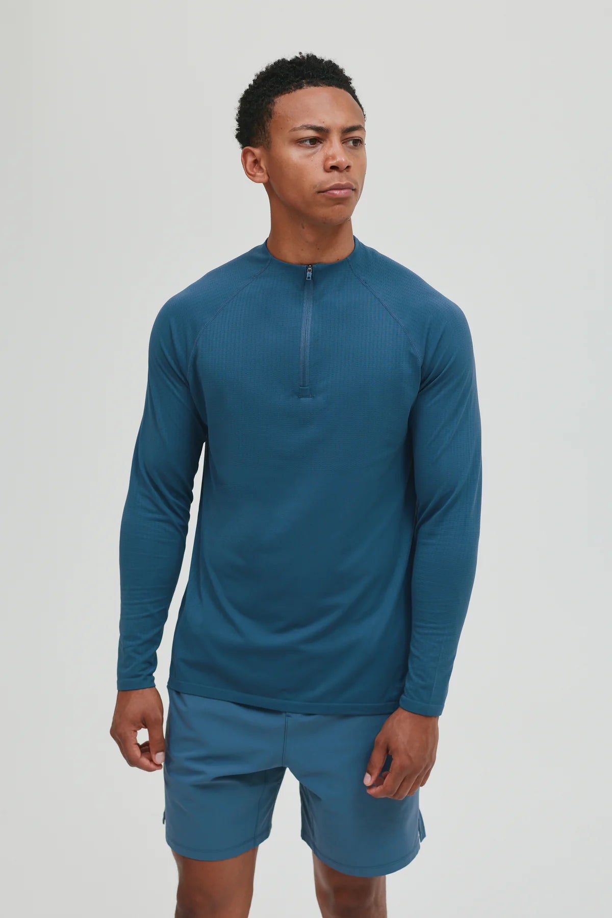 Condition Core Seamless Steel Blue 3 Piece Set - Quarter Zip / T Shirt / Short