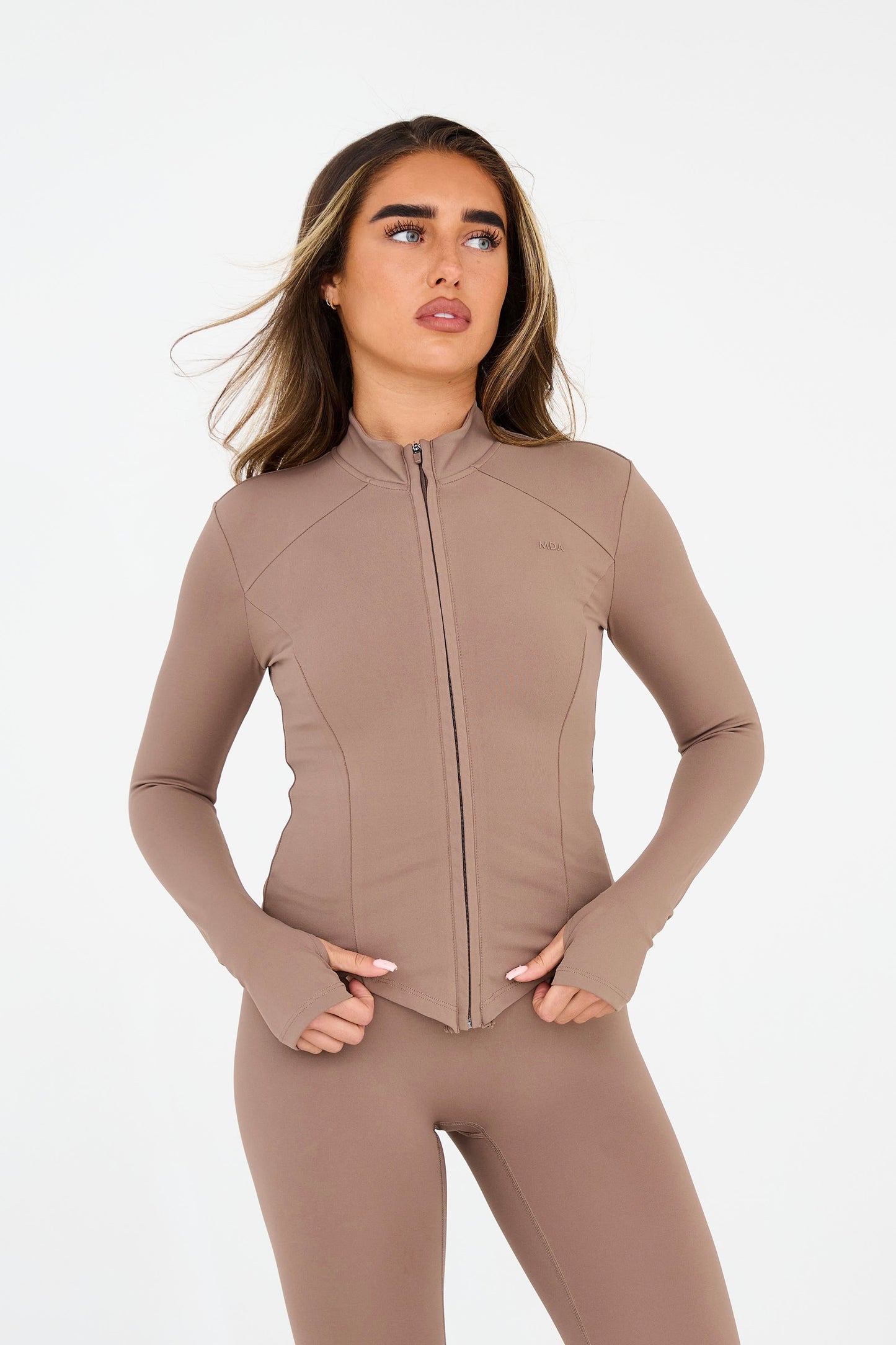 MDA Core Fawn Sculpt Zip Up Set - Zip Up Jacket / Wrap Leggings from DripModa