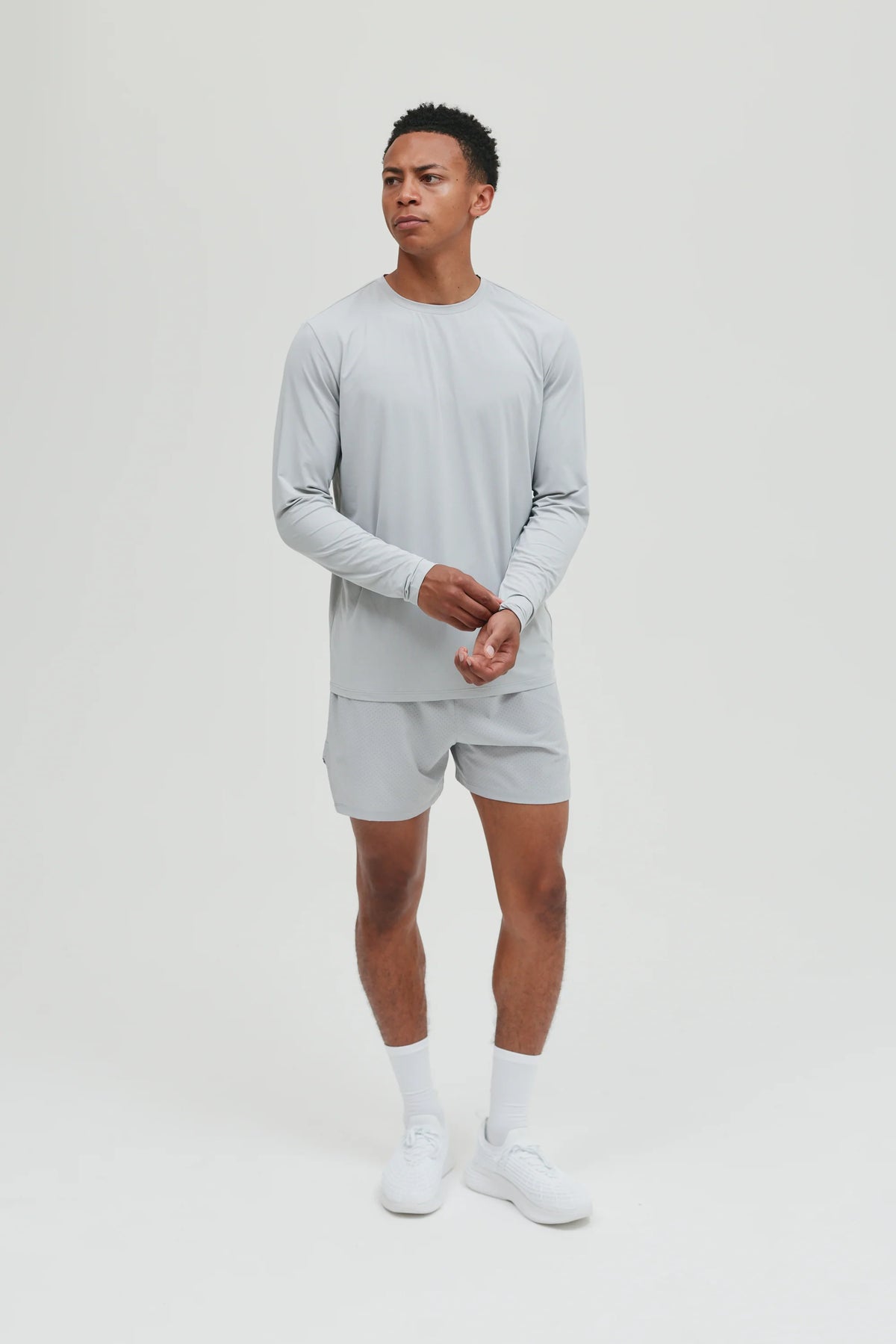 Condition Aero Light Grey Long Sleeve Set - T Shirt / Short