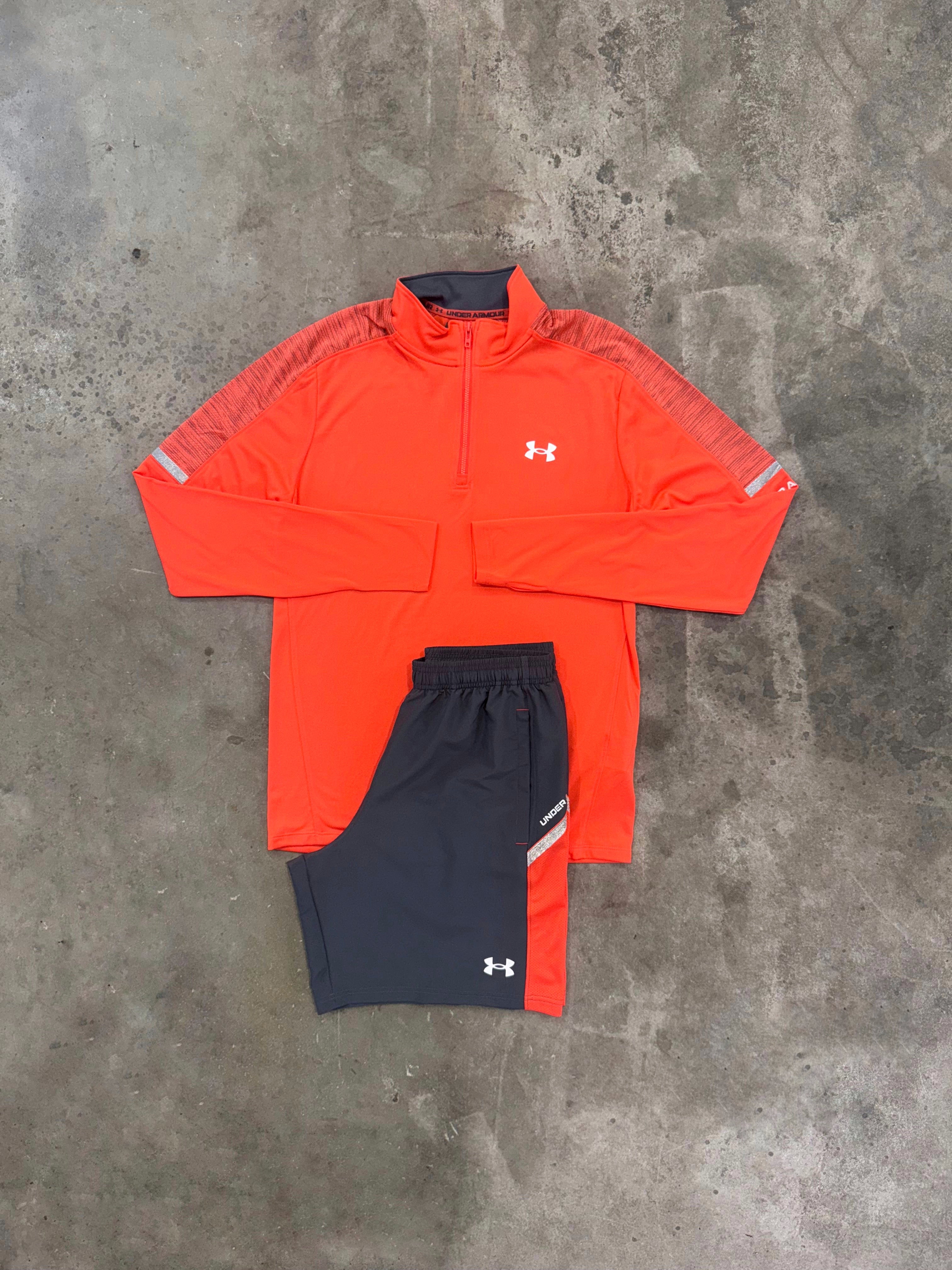 Under Armour Utility Orange Set - Quarter Zip / Short
