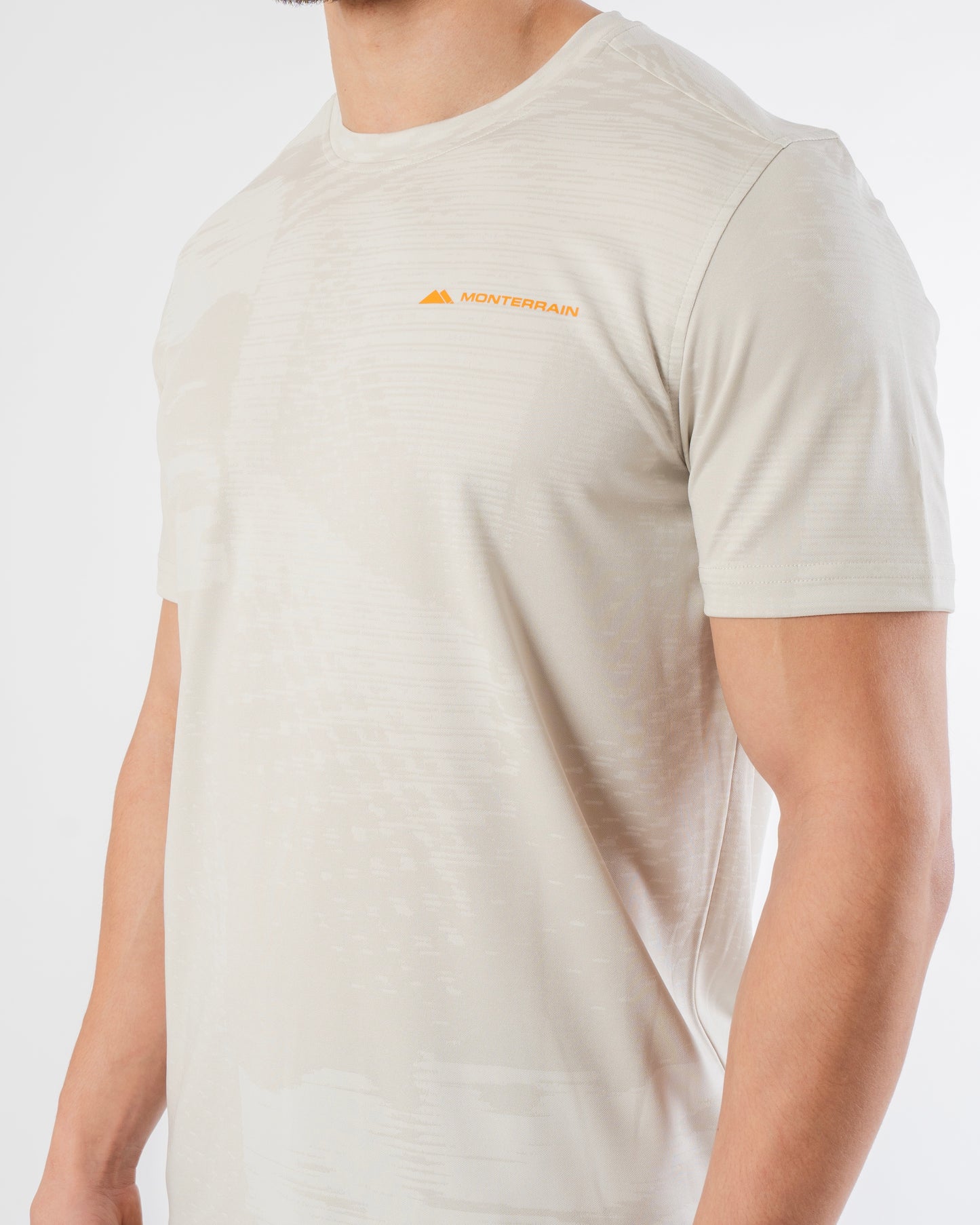 Monterrain Divide Jacquard T Shirt - Stone / Escape Green from DripModa