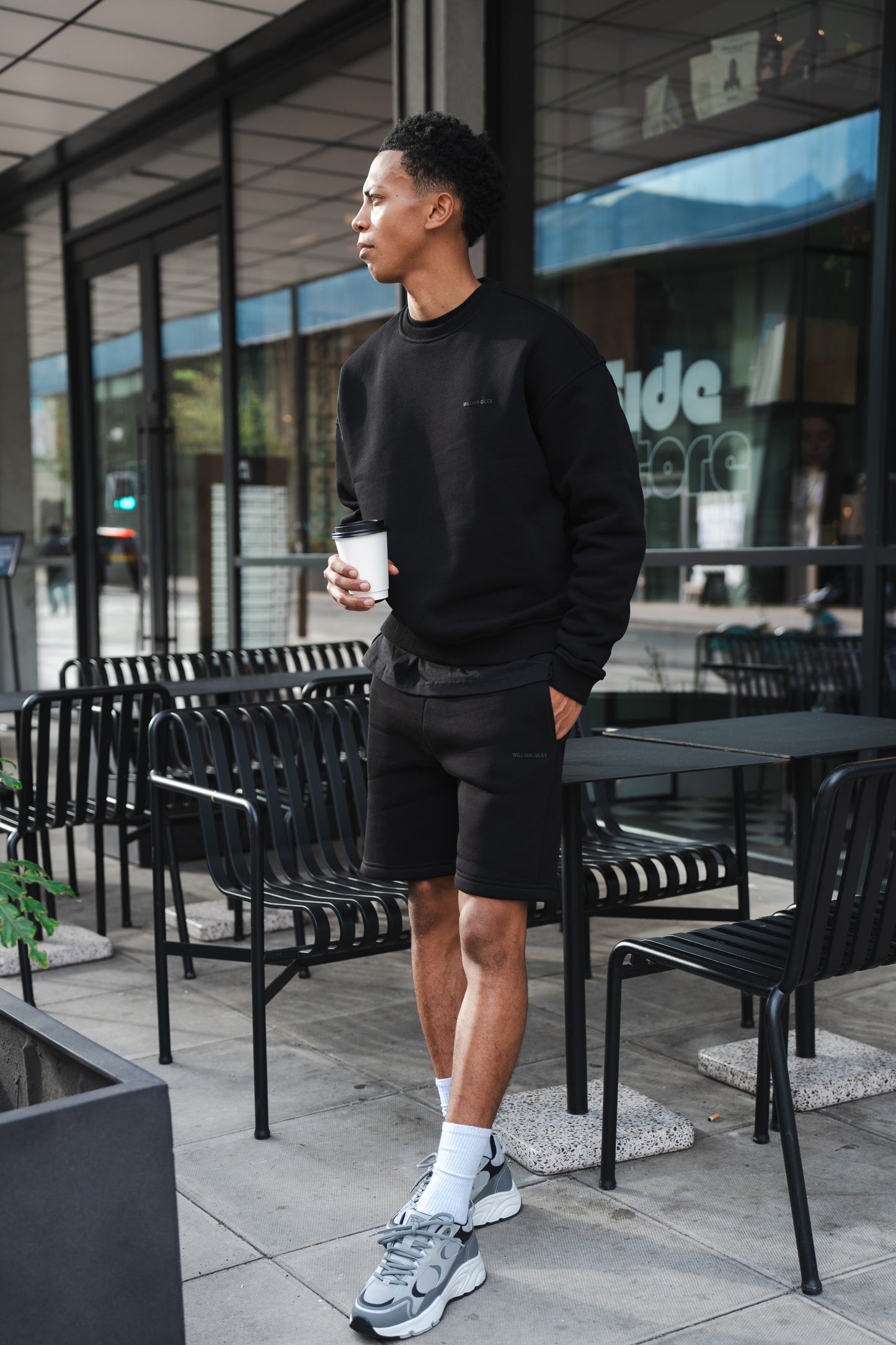 William Giles Sweatshirt / Short Set - Black