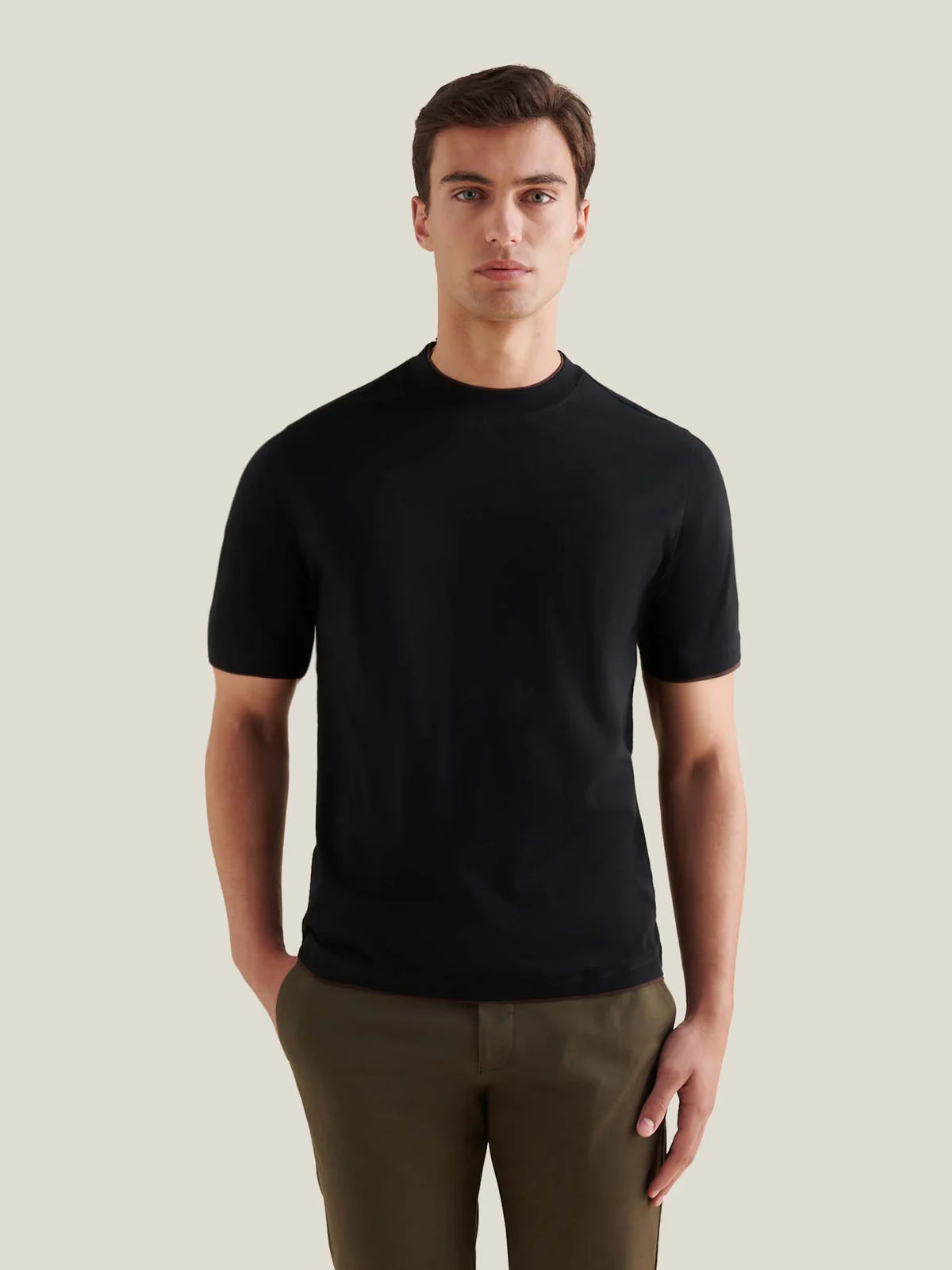 Peckham Rye Mercerised Layer T Shirt - Black from DripModa