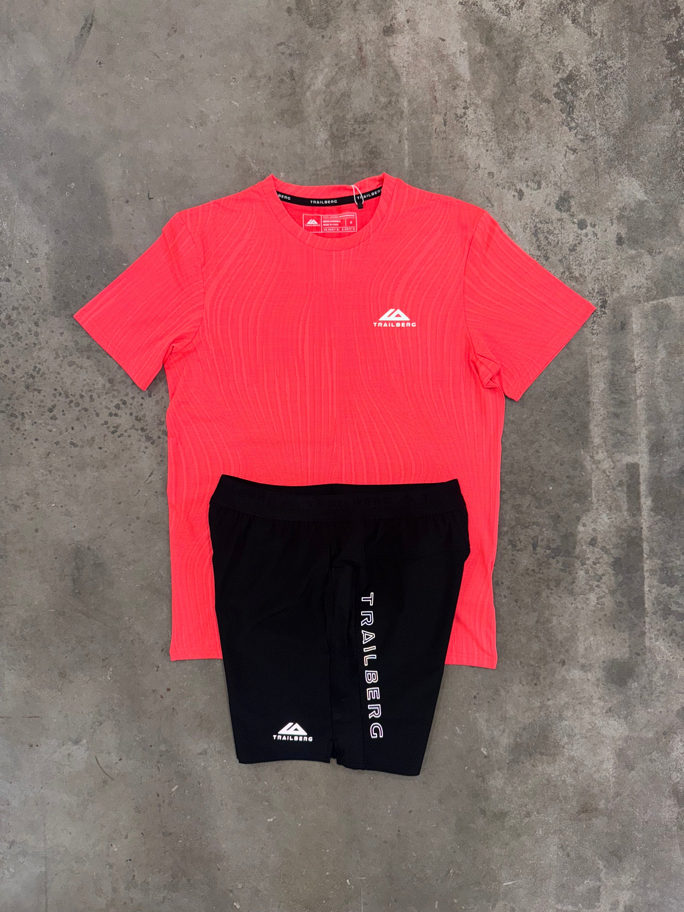 Trailberg Vertex Jacquard Coral Set - T Shirt / Short