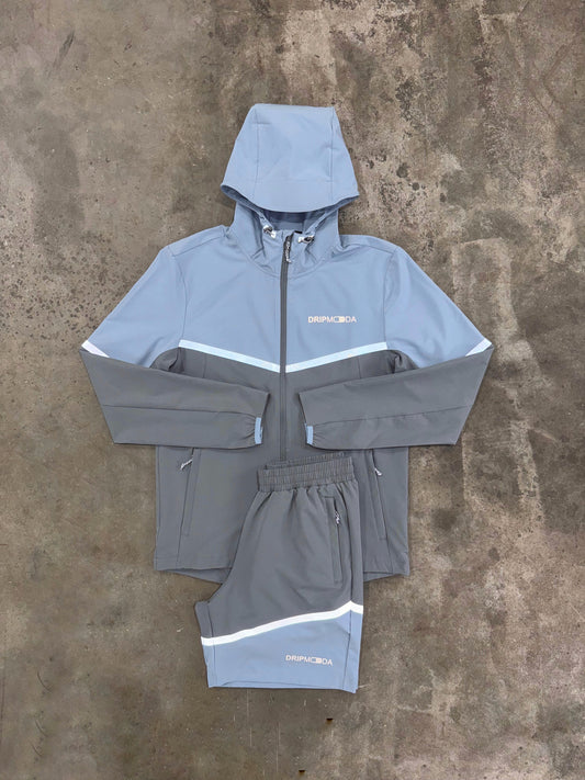 Dripmoda Elevate Sky Grey Set - Jacket / Short