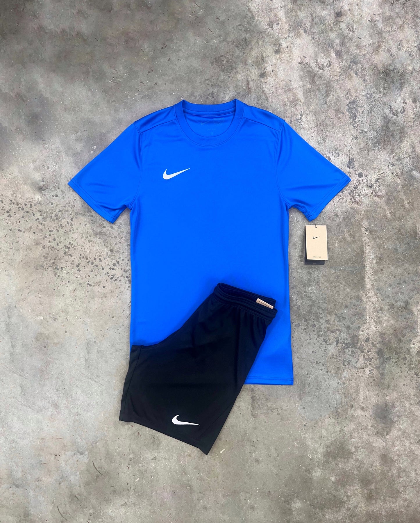 Nike Dri Fit Royal Blue / Black Set - T Shirt / Shorts