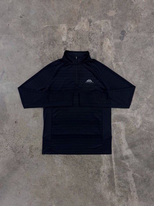 Trailberg SS26 Cloud Quarter Zip - Black / Volcano Grey