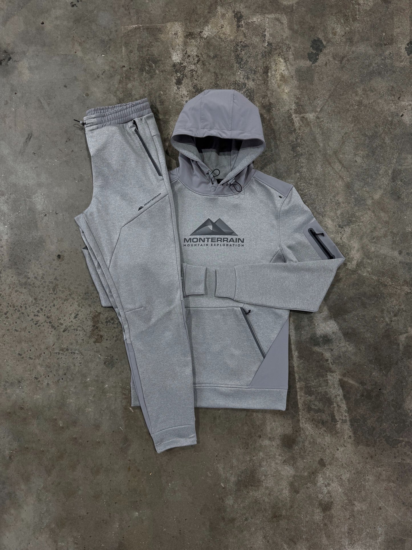 Monterrain Speed 2.0 Poly Grey Marl Tracksuit - Hoodie / Pant