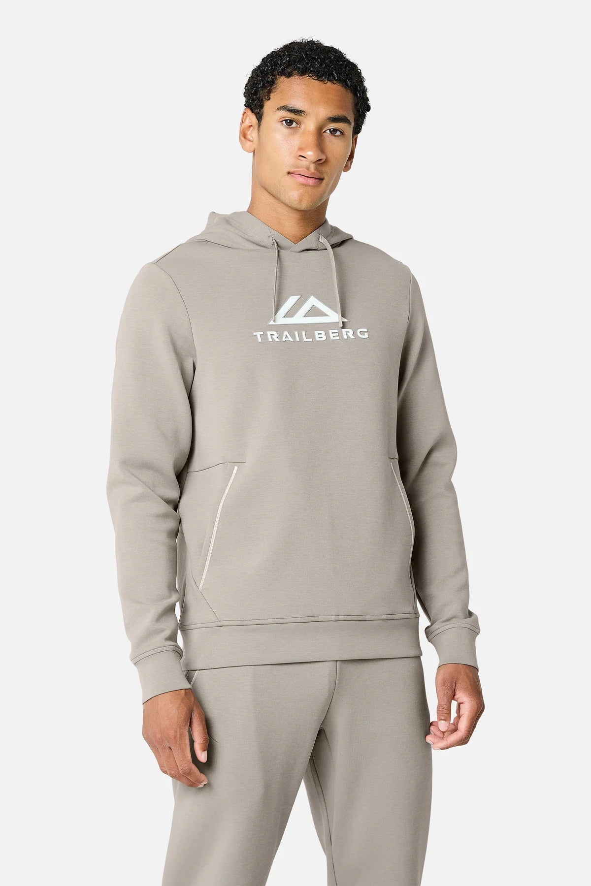Trailberg Ashfell Large Logo Oth Fleece Hoodie - Dust Storm from DripModa