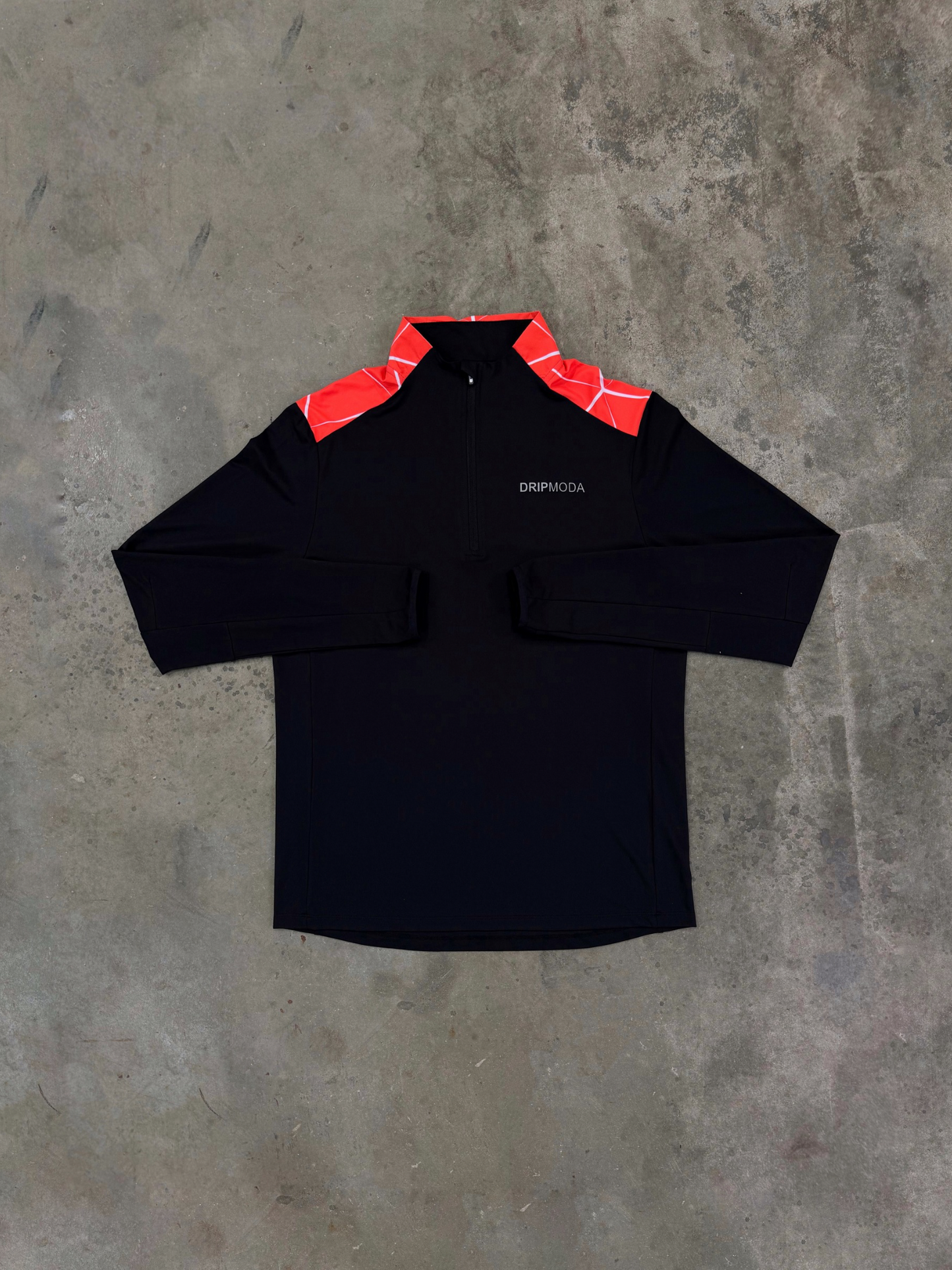 DripModa Precision Quarter Zip - Black / Orange