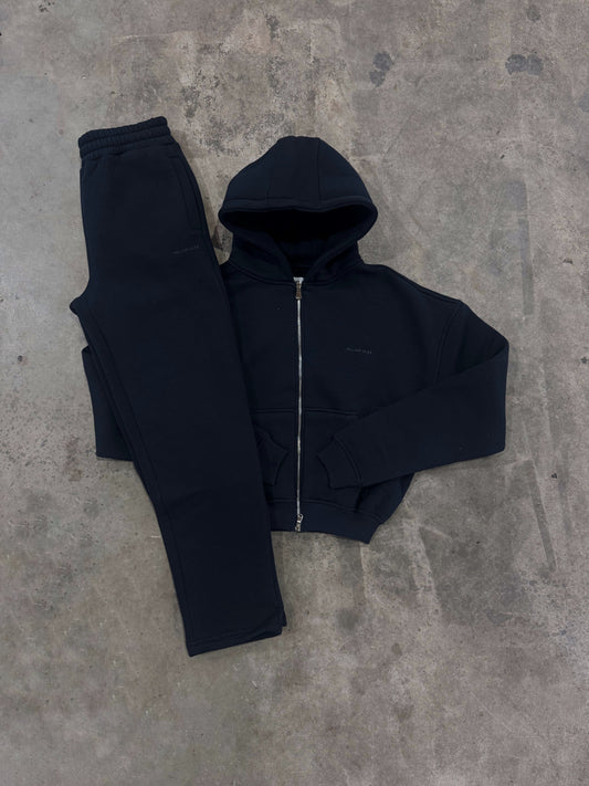 William Giles Navy Zip Up Tracksuit - Zip Hoodie / Jogger