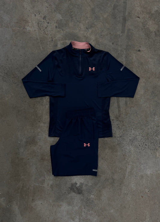 Under Armour Junior Utility Navy Set - Quarter Zip / Short