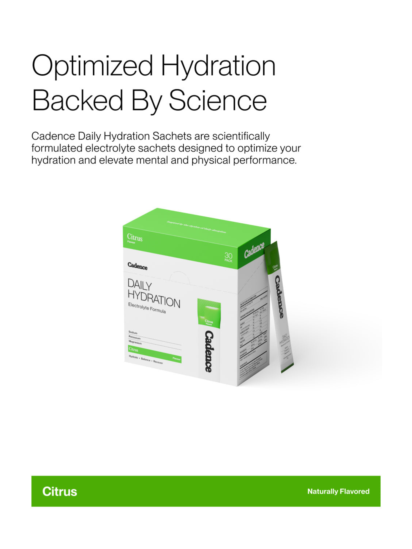 Cadence Core Hydration Sachets - 30 Pack / Citrus from DripModa