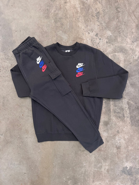 Nike Charcoal Triple Stack Tracksuit - Sweatshirt / Pant