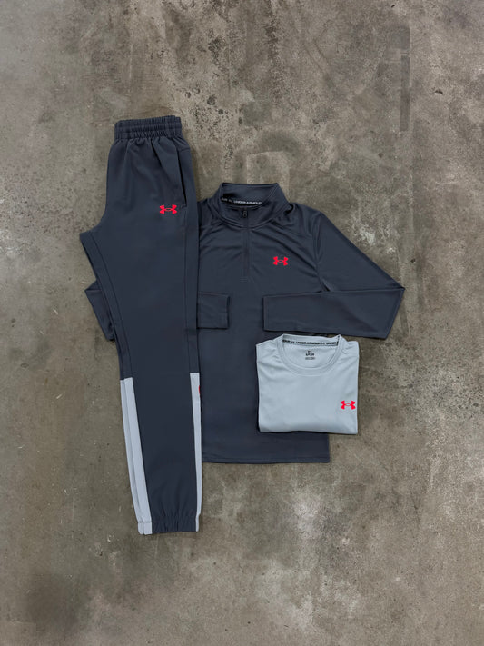 Under Armour Utility Castlerock 3 Piece Set - Quarter Zip / T Shirt / Pant