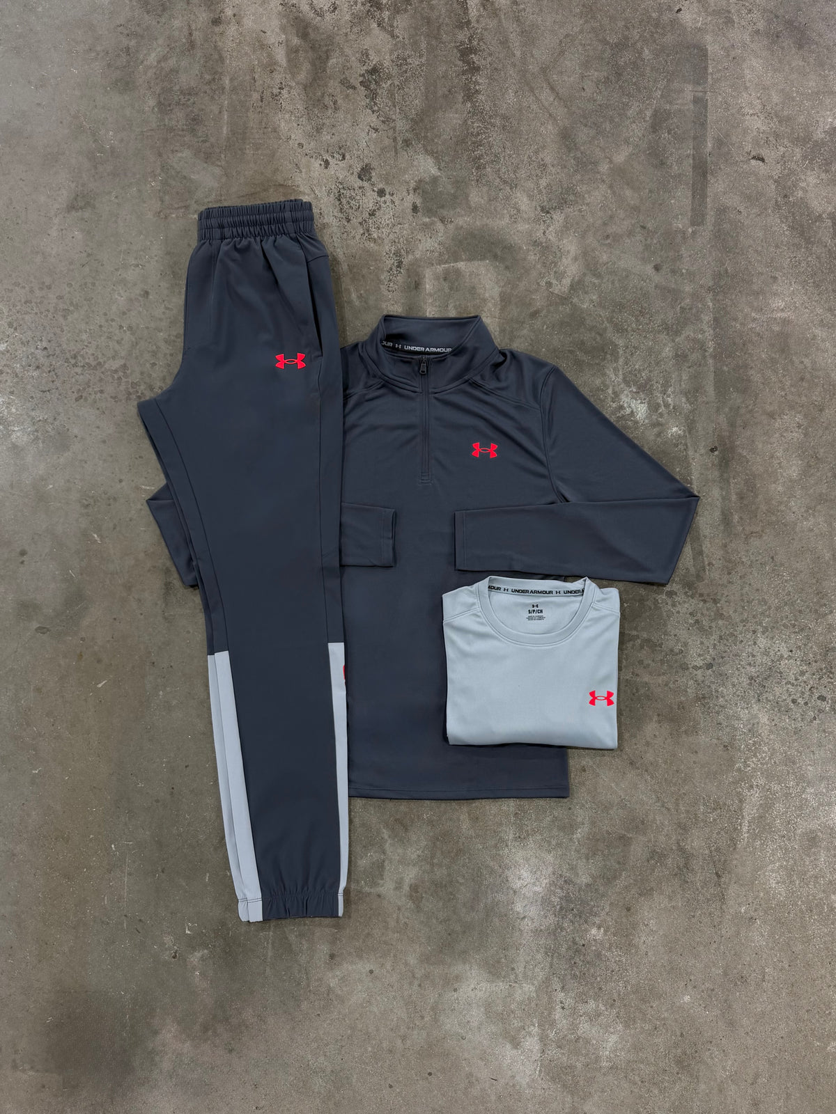 Under Armour Utility Castlerock 3 Piece Set - Quarter Zip / T Shirt / Pant