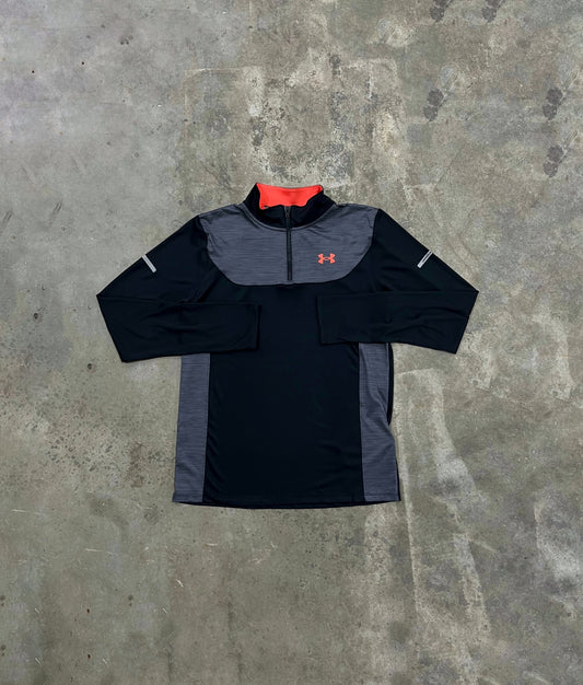Under Armour Junior Tech Utility Quarter Zip - Black / Red from DripModa