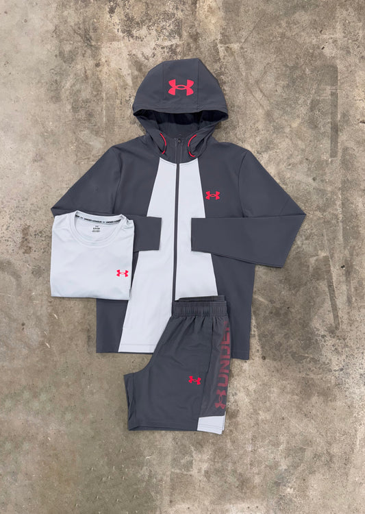 Under Armour Utility Castlerock 3 Piece Set - Jacket / T Shirt / Short