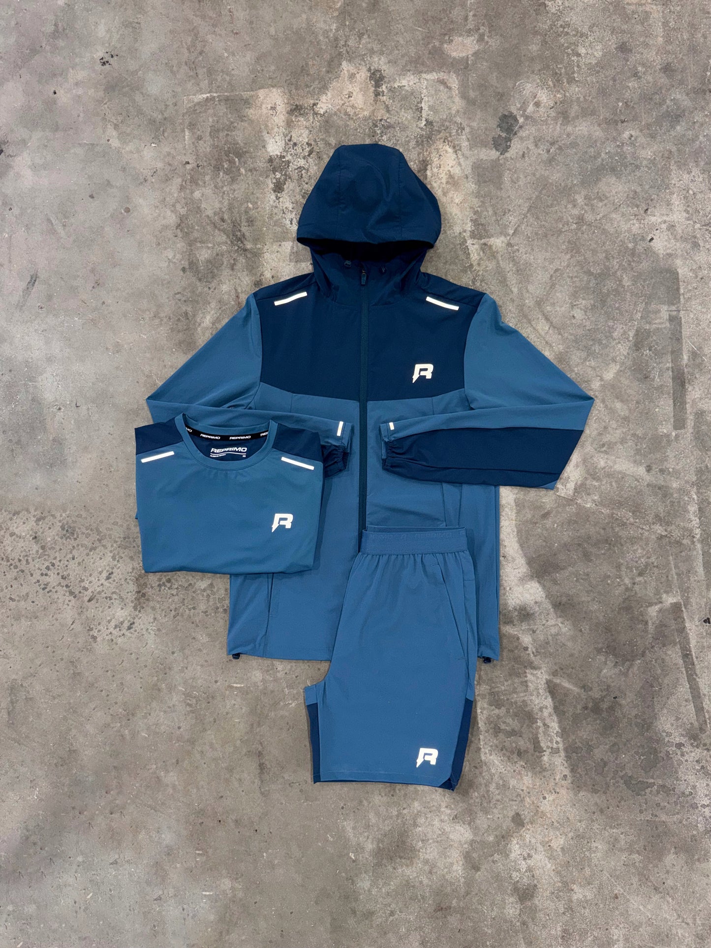 Reprimo Flight Lake Blue 3 Piece Set - Jacket / T Shirt / Short