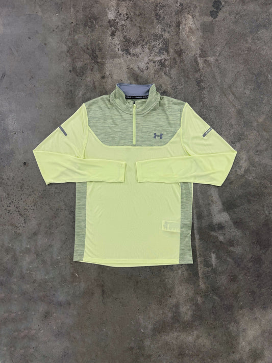 Under Armour Tech Utility Quarter Zip - Lumos Lime / Grey