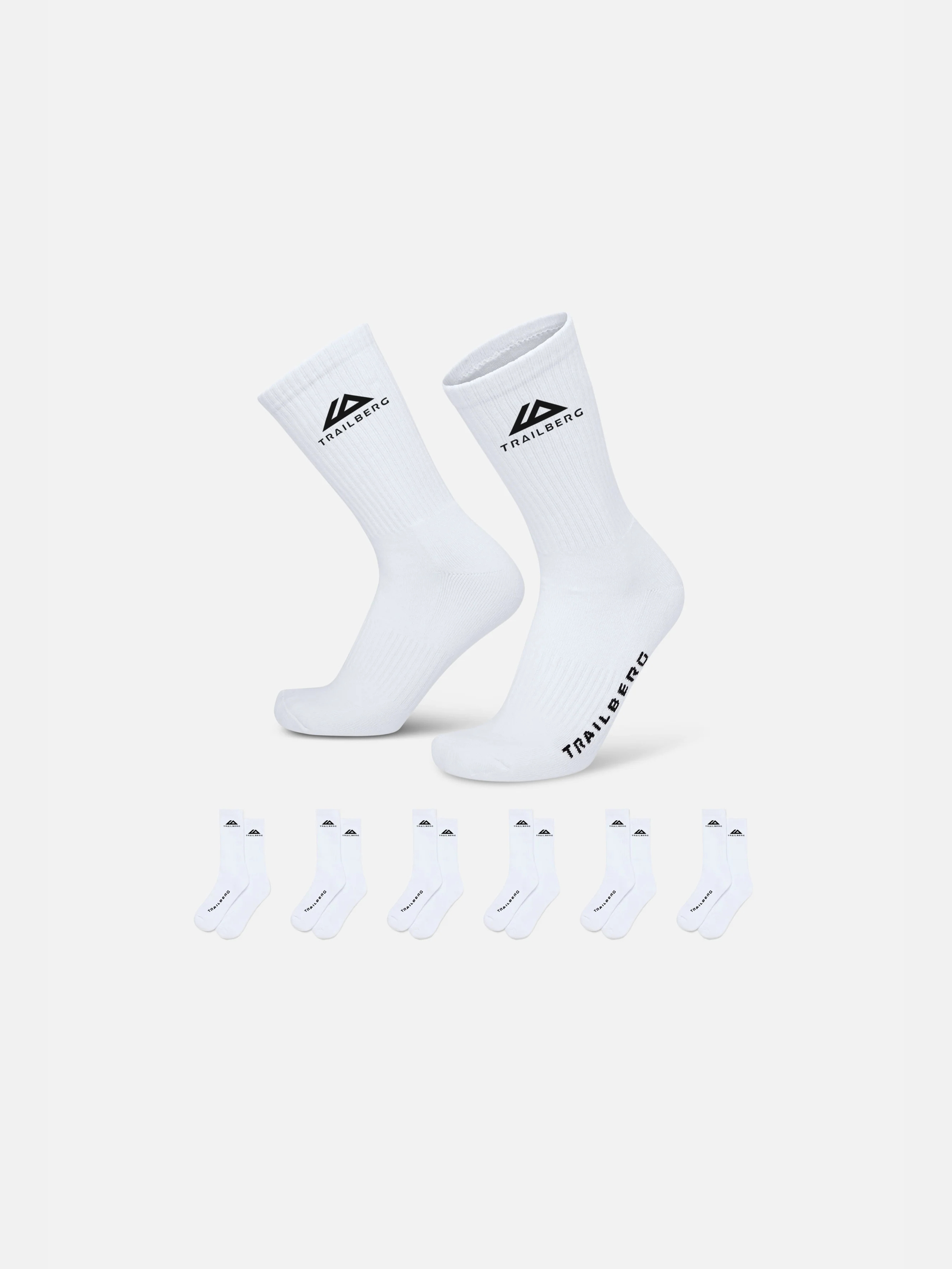 Trailberg Edgebound 6 Pack Sock - White from DripModa