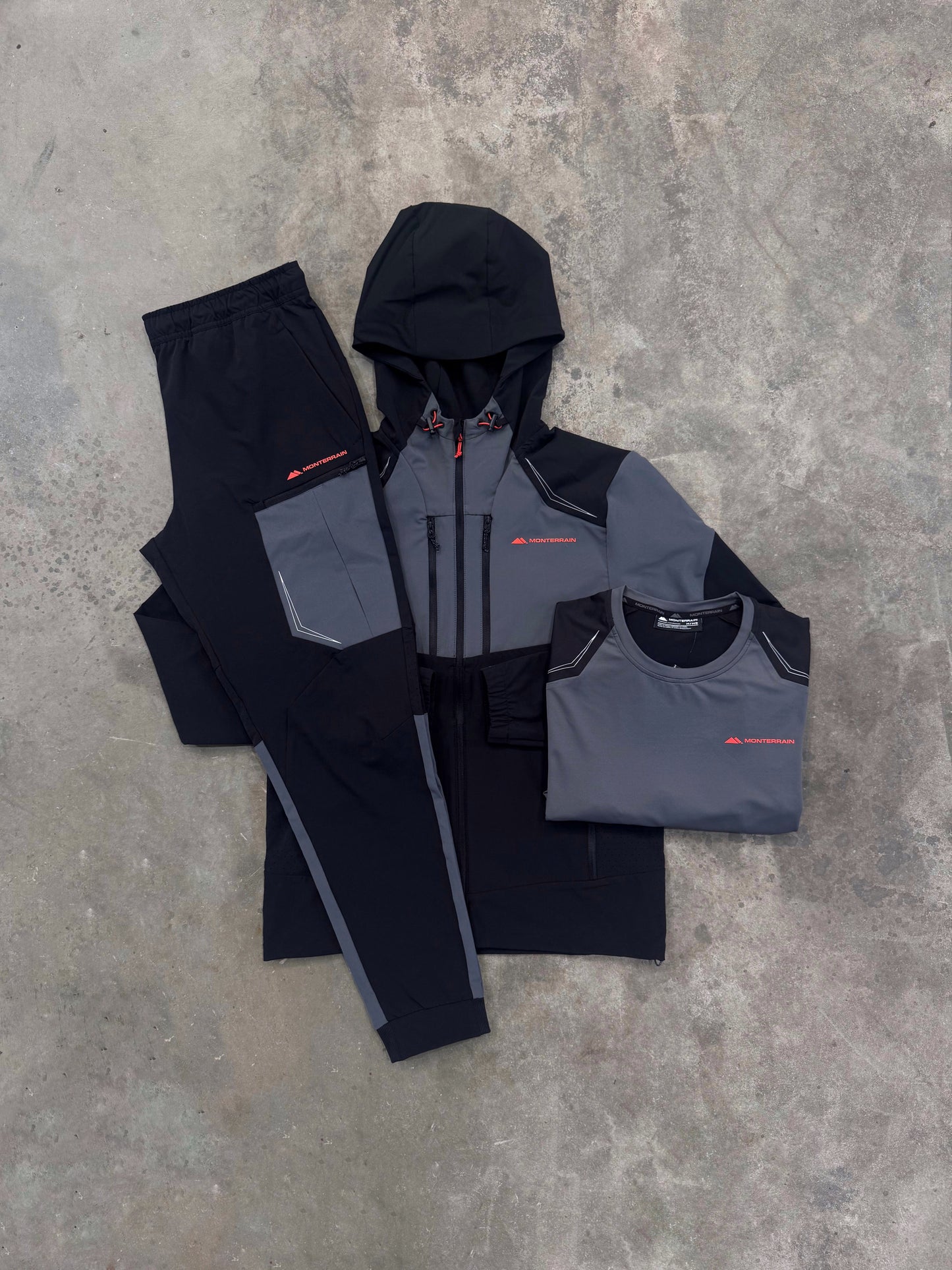 Monterrain Orbit Woven Black 3 Piece Set - Jacket / T Shirt / Pant