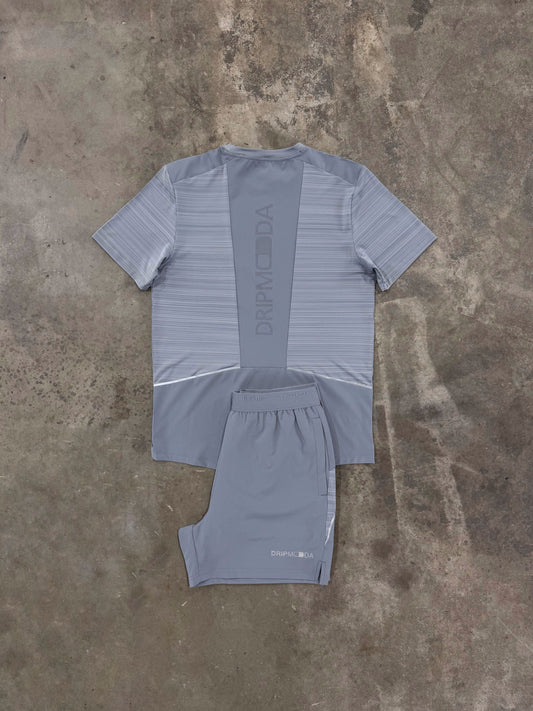 DripModa Panel Grey Set - T Shirt / Short