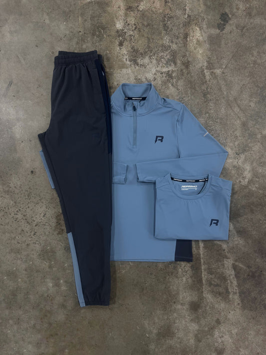Reprimo Vortex Dusky / Ink 3 Piece Set - Quarter Zip / T Shirt / Pant