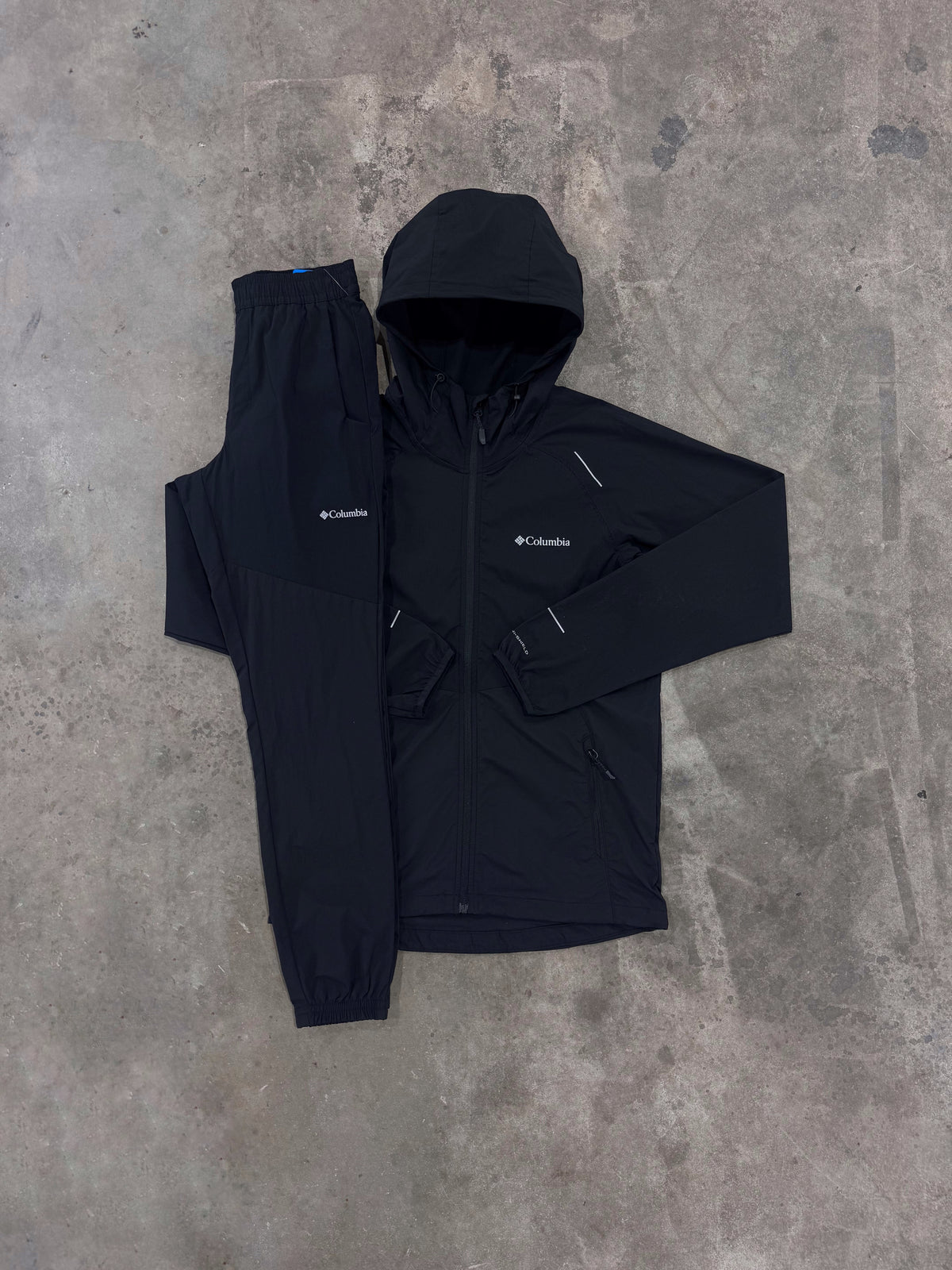Columbia Tech Wind Black Tracksuit - Jacket / Pant