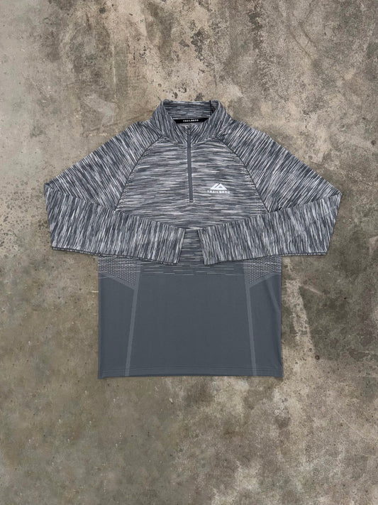 Trailberg Arc Seamless Quarter Zip - Nightfall Grey from DripModa