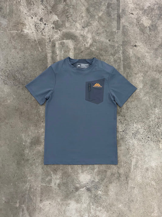 Trailberg Oberland T Shirt - Ash Grey / Melon Sorbet