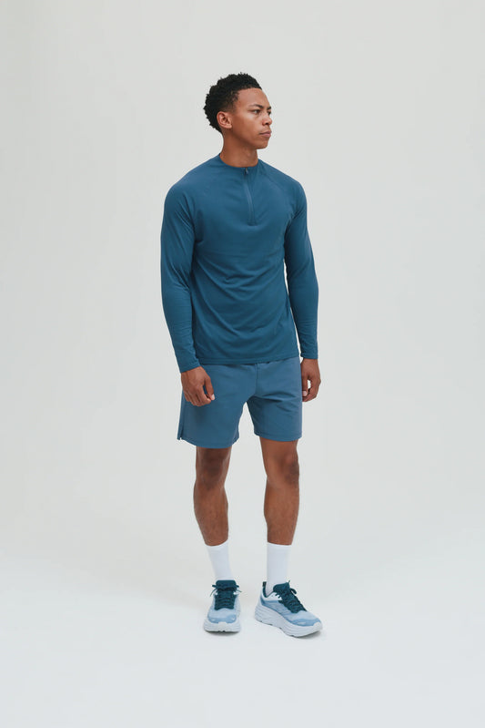 Condition Core Seamless Steel Blue 3 Piece Set -  Quarter Zip / T Shirt / Short