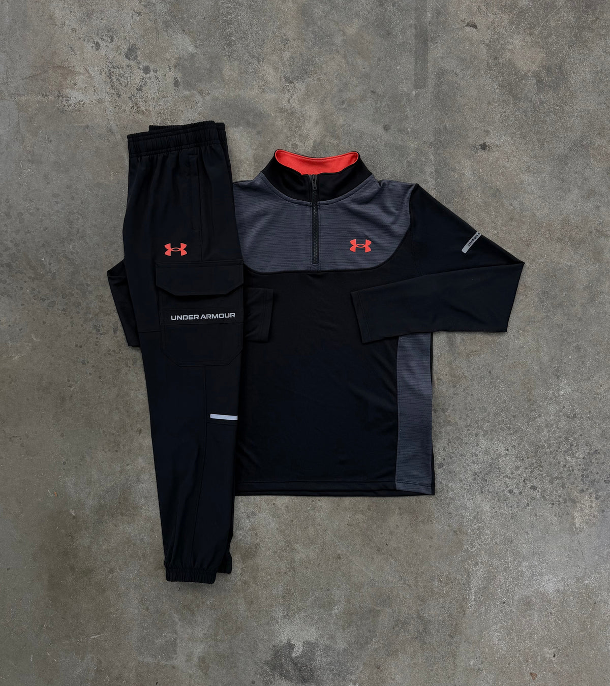 Under Armour Junior Utility Black Tracksuit - Quarter Zip / Pant