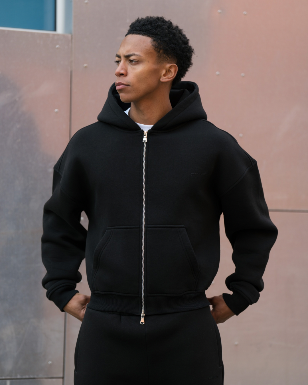 William Giles Zip Hoodie - Black