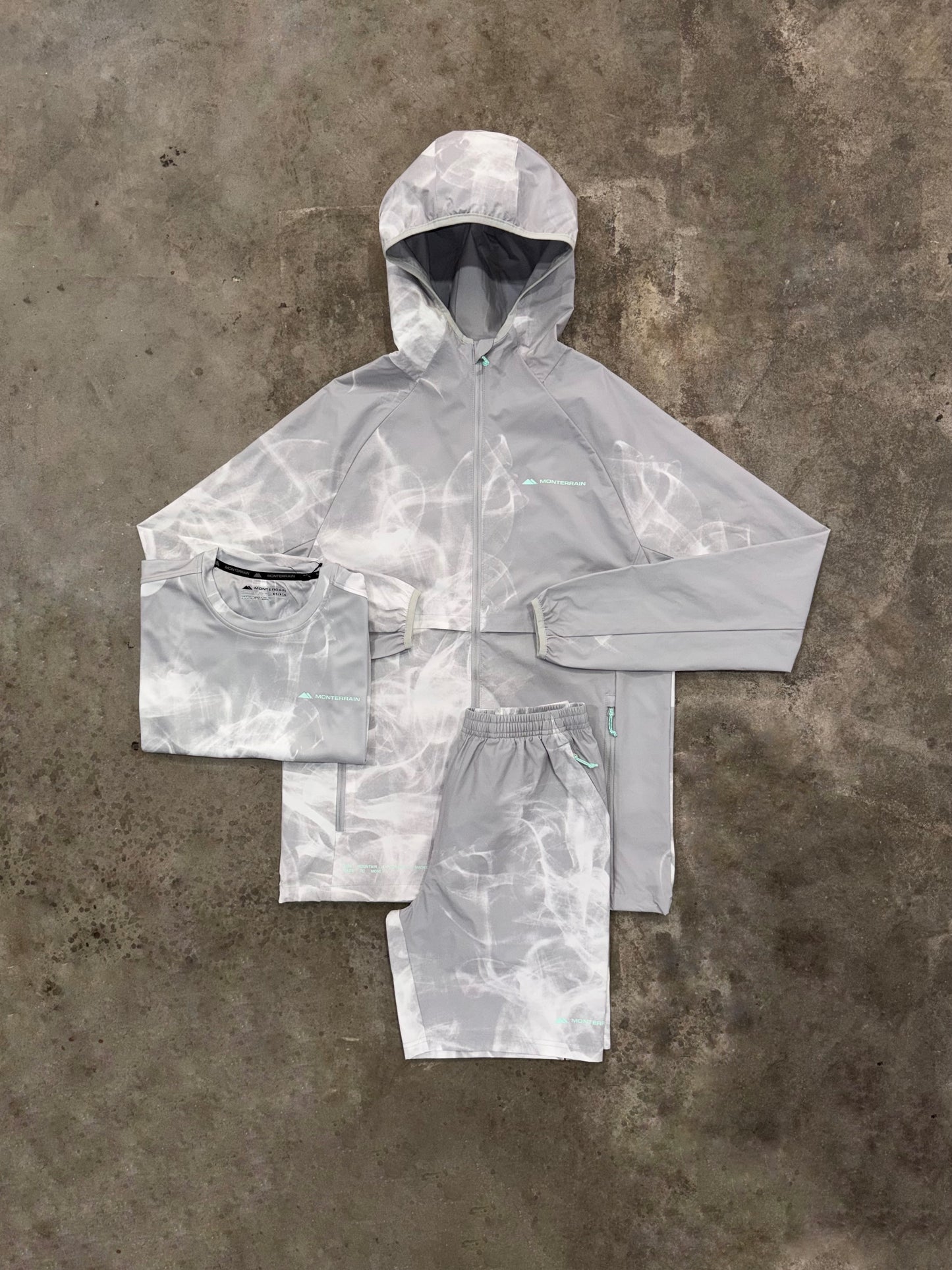 Monterrain Transcend Mist 3 Piece Set - Jacket / T Shirt / Short from DripModa