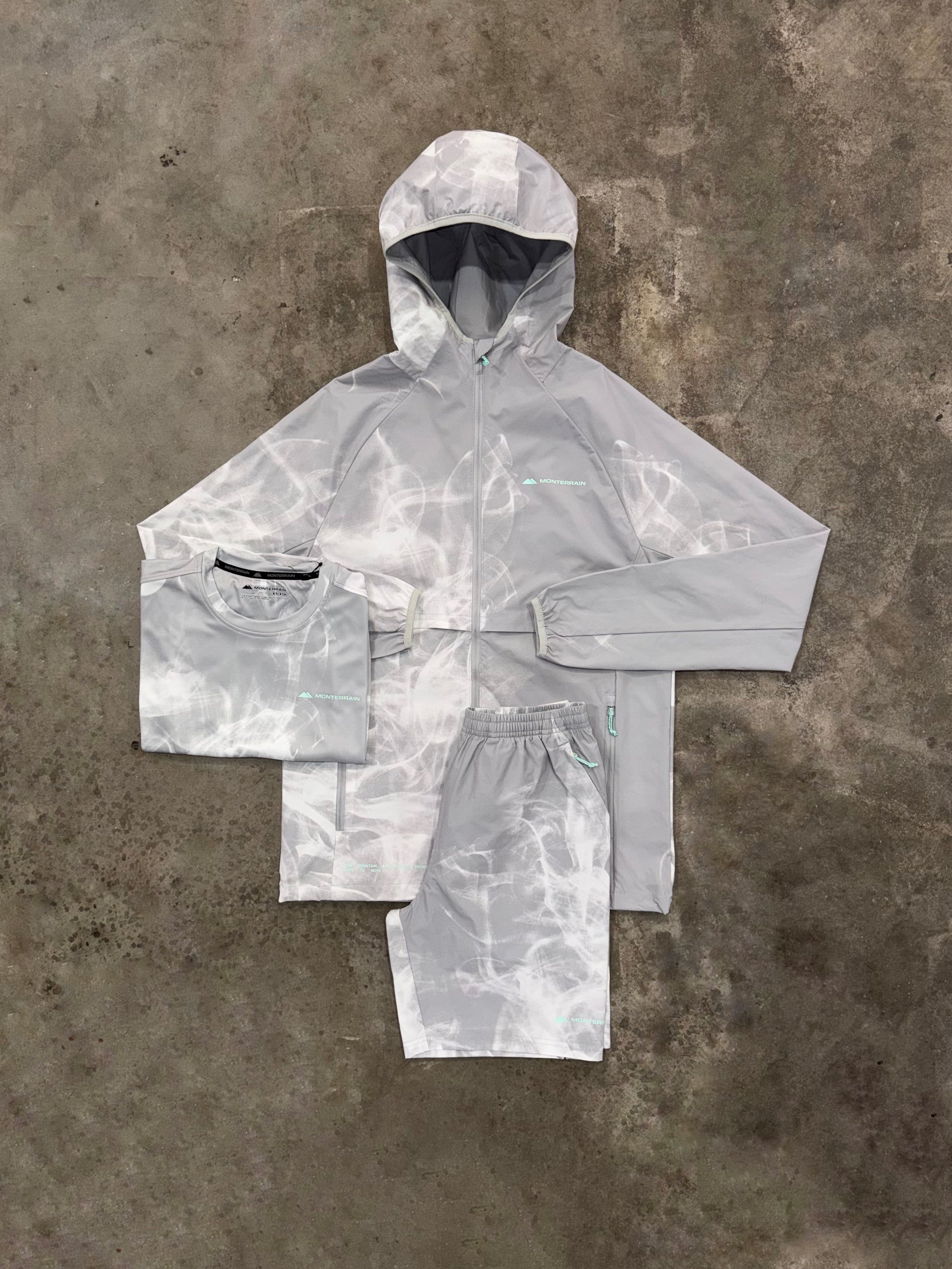 Monterrain Transcend Mist 3 Piece Set - Jacket / T Shirt / Short from DripModa