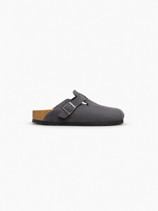 Birkenstock Boston Suede Leather - Charcoal from DripModa