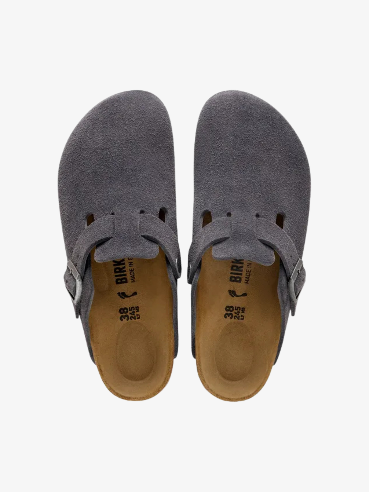 Birkenstock Boston Suede Leather - Charcoal from DripModa