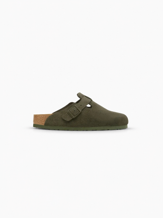 Birkenstock Boston Suede Leather - Thyme from DripModa