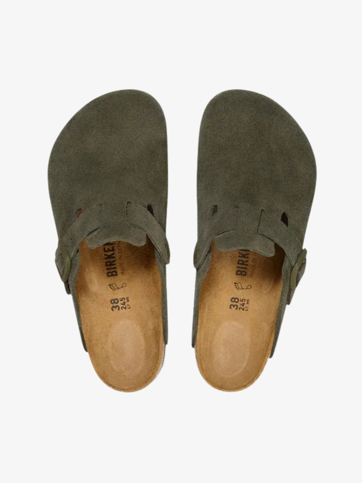 Birkenstock Boston Suede Leather - Thyme from DripModa