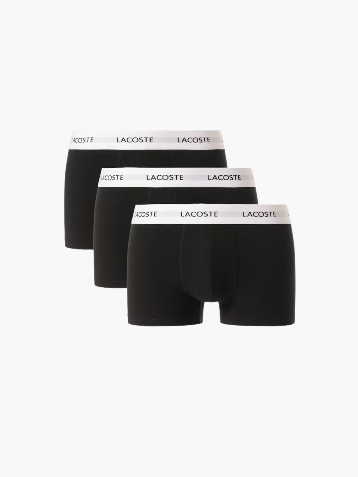 Lacoste 3 Pack Stretch Cotton Trunks - Black from DripModa