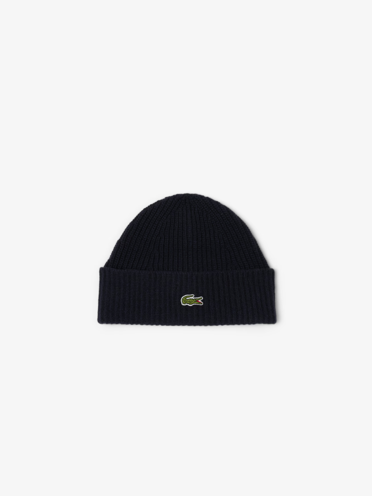 Lacoste Rib Knit Wool Beanie - Navy from DripModa