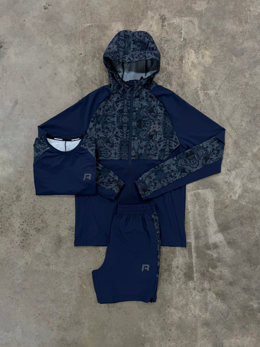 Reprimo Shibori Navy 3 Piece Set - Jacket / T Shirt / Short