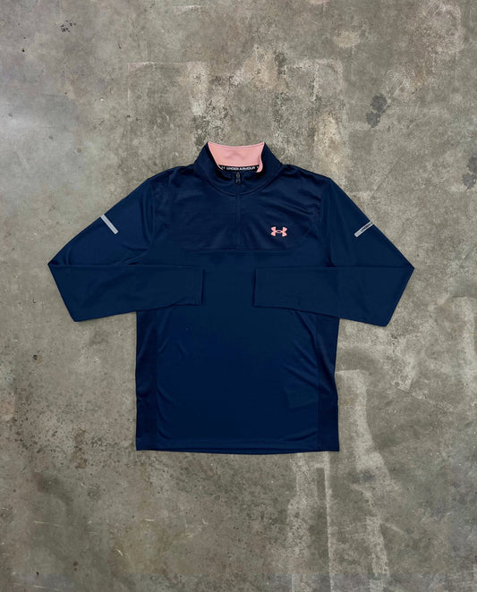 Under Armour Tech Utility Quarter Zip - Navy / Pink