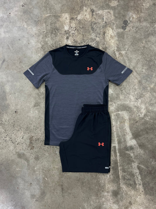 Under Armour Utility Black Red Set - T Shirt / Short