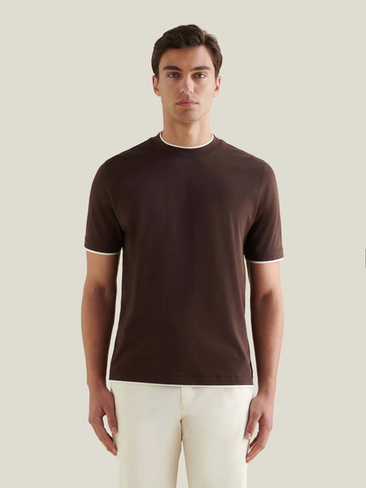 Peckham Rye Mercerised Layer T Shirt - Java from DripModa