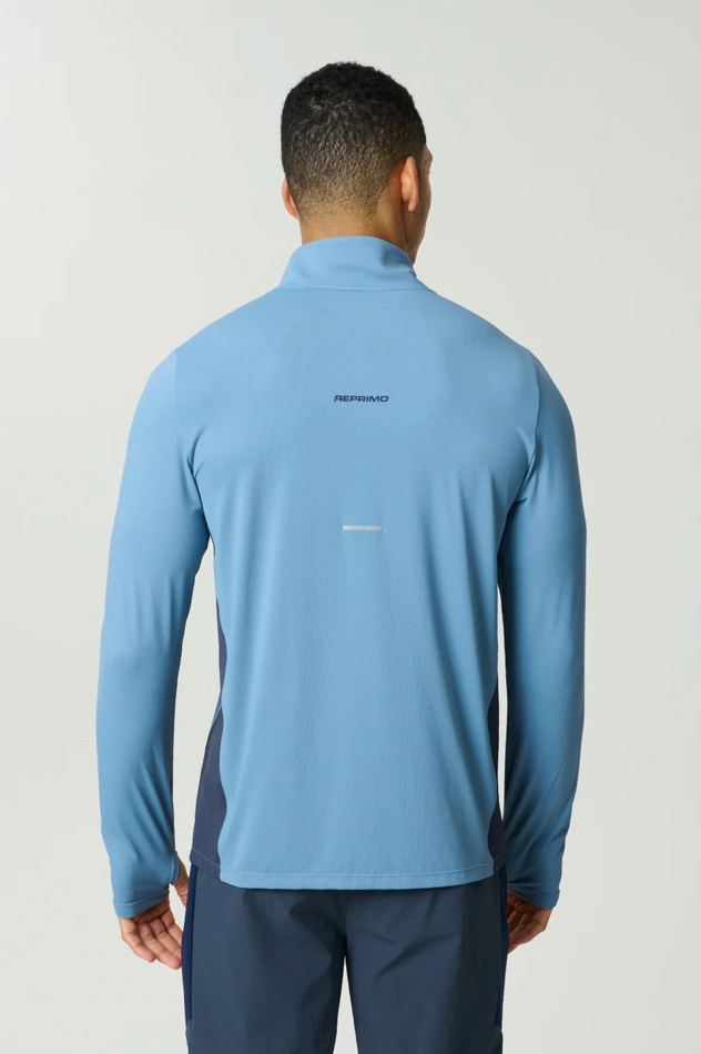 Reprimo Vortex Quarter Zip - Dusky Blue / Ink from DripModa